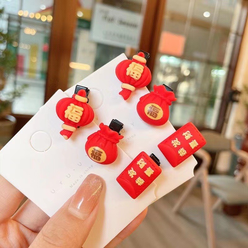 2 / 5 Chiếc Kẹp Tóc Tốt Lành Tết Nguyên Đán Quà Tặng Trẻ Em