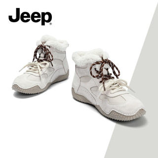 JEEP Đức Giày Tập Luyện Nữ Mùa Đông Ấm Áp Lót Lông Cừu Cao Cấp Màu Xám Phù Hợp Với Giày Bốt Thể Thao Ngắn
