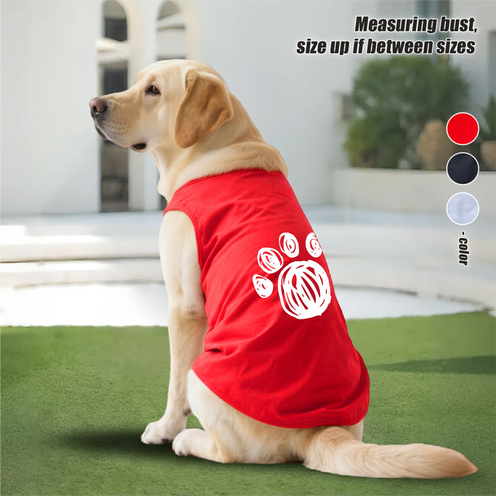 Áo ba lỗ cỡ lớn 3XL-6XL, chân chó, vương miện, in xương chó, nhiều màu sắc, có thể giặt được, chống nắng, mềm mại và thoáng khí, thích hợp cho cả sử dụng trong nhà và ngoài trời.