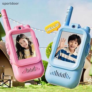 [sportoutdoor] 2 Bộ Đàm Video Cho Trẻ Em Có Thể Sạc Lại Với Màn Hình Hiển Thị Và Hiệu Ứng Giọng Nói Đồ Chơi Ngoài Trời Tầm Xa Quà Tặng Sinh Nhật [out]