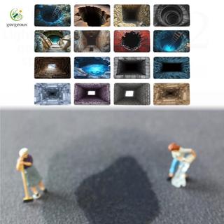 ⭐GROUS⭐Optical Illusion 3D Hole Rug Carpet 40 by 60cm for Fun Pet Interaction and Decor