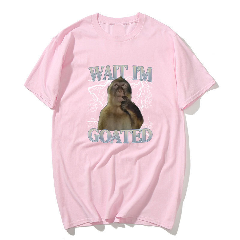 Áo sơ mi tay ngắn nam nữ, họa tiết meme khỉ ngộ nghĩnh, 100% cotton