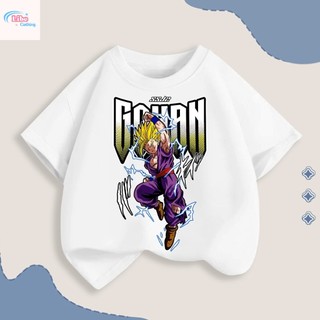 Áo thun ngắn tay thoải mái, thân thiện với da, in hình nhân vật Gohan trong Dragon Ball dành cho bé trai, một mặt