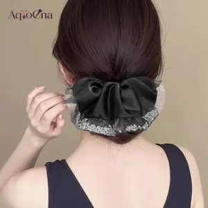 AqToCna Thời Trang Vintage Thanh Lịch Satin Scrunchie Mour Băng Đô Quấn Tóc Cho Nữ AqToCna