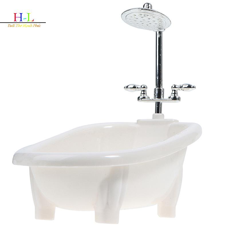 HL Nhà búp bê Thu nhỏ Đồ nội thất bồn tắm Phụ kiện phòng tắm Trẻ em Đồ chơi giả vờ LMWU