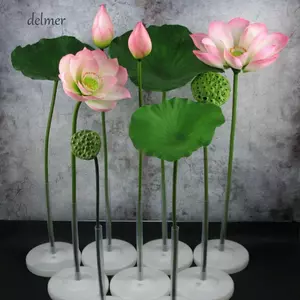 DELMER Phong Cảnh Hoa Nhân Tạo, Thân Dài EVA Mô Phỏng Hoa Sen, Trang Trí Ao Nhà Có Cần Cây Xanh DIY Trang Trí Trang Trí Hoa Giả Trang Trí Đám Cưới