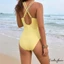 Đồ bơi một mảnh mùa hè dành cho nữ Áo tắm Monokini cổ chữ V sâu không tay mùa hè