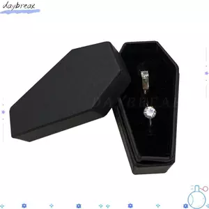 Hộp nhẫn quan tài DAYBREAK, Trang sức đặc biệt ma quái, Màn hình trang sức xếp nếp mềm nhỏ gọn di động Gothic