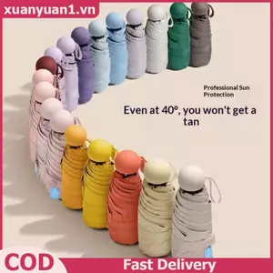 XUAN Siêu Nhẹ Mini Ô Chống Nắng Ô Gấp Chống Tia UV Gấp Gấp Ô Nhỏ Ô Gấp Lưới VN