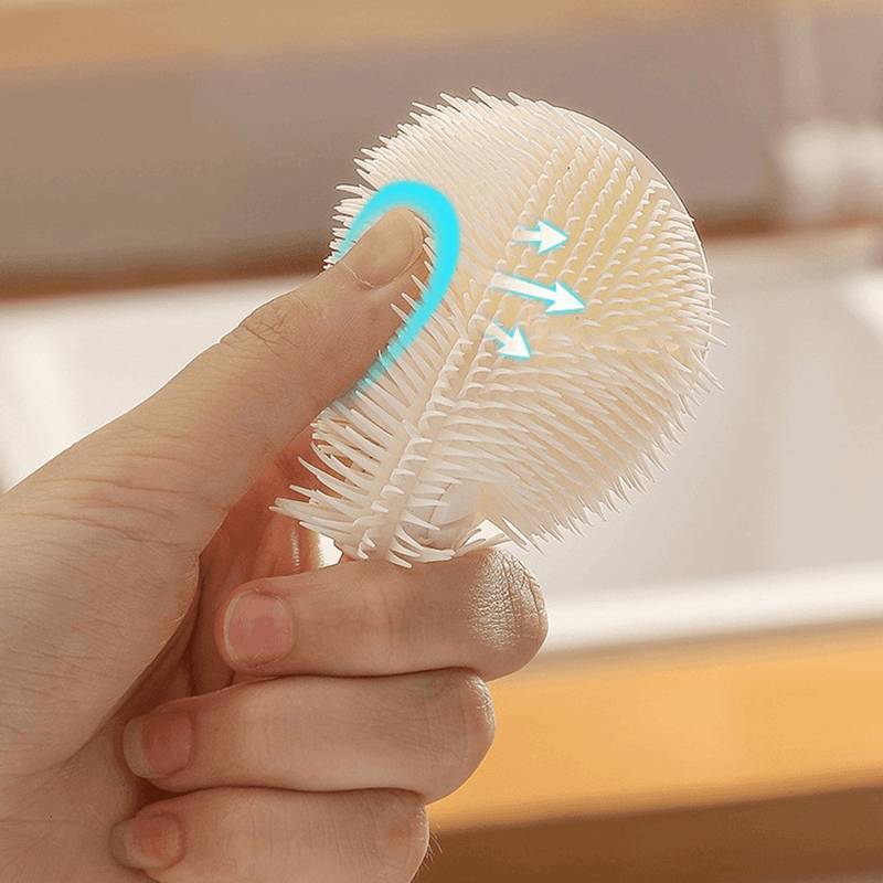PNPIA- Silicone Cup Brush Cup Scrubr Glass Cleaner Dụng cụ làm sạch nhà bếp Tay cầm dài Uống rượu Chai thủy tinh Bàn chải làm sạch cốc thủy tinh