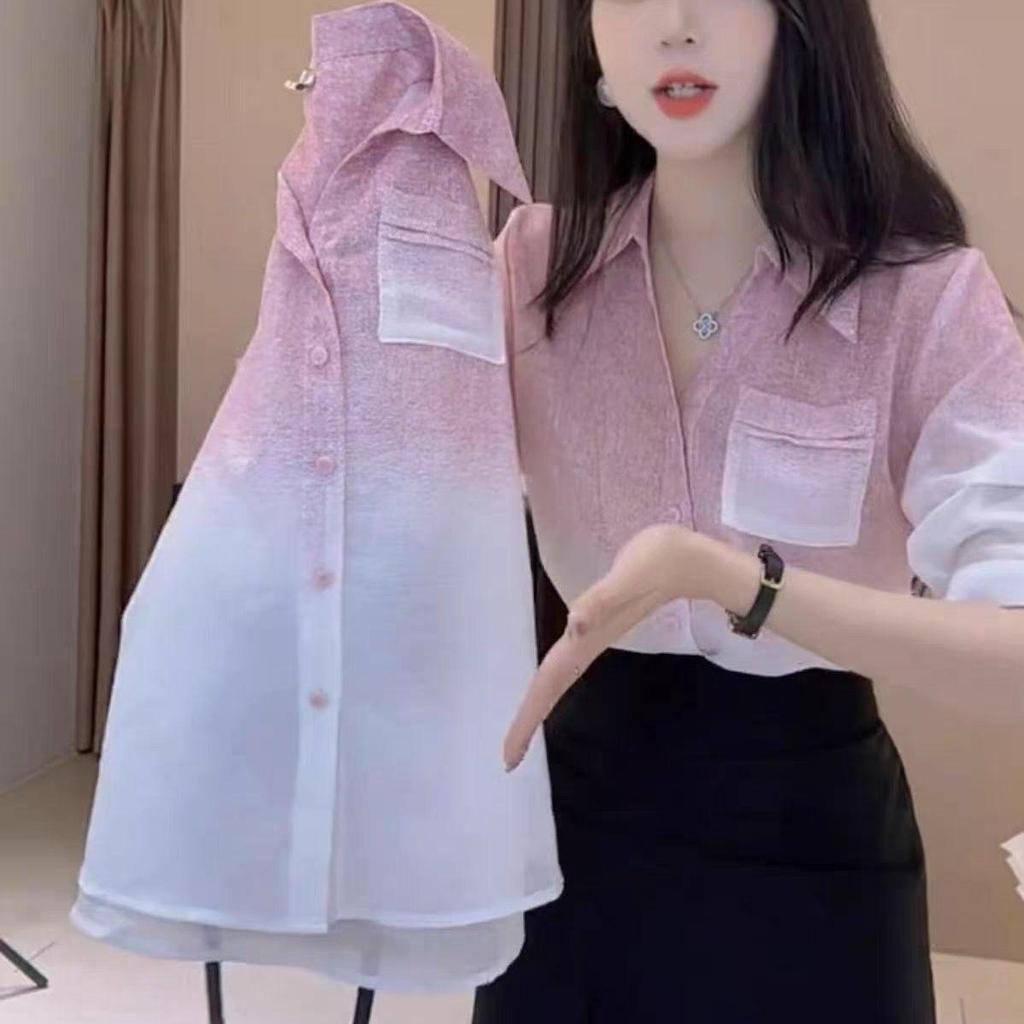 [Seckill trong thời gian có hạn] Áo sơ mi ngắn tay thiết kế màu sắc tương phản Áo sơ mi ngắn tay giảm tuổi thường ngày Hàn Quốc Áo sơ mi đi lại hàng ngày Phong cách mới mùa hè