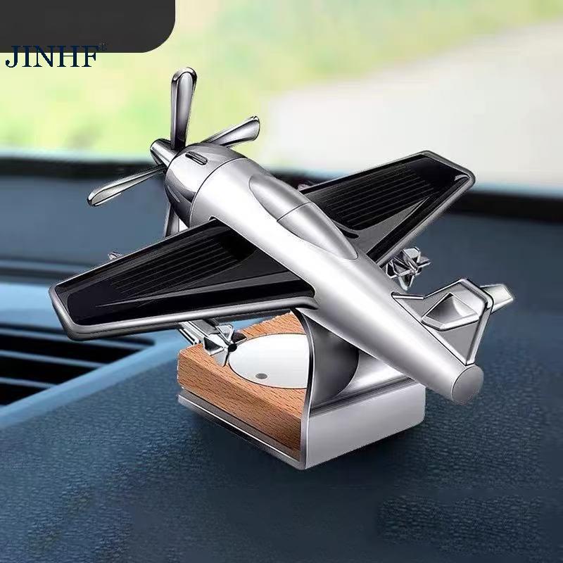 Máy khuếch tán JINHF cho ô tô Máy bay xoay năng lượng mặt trời Máy bay làm mát đế gỗ Hương thơm lâu trôi cho ô tô Trang trí văn phòng tại nhà HOT