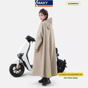 MAKY Thiêned Nâng Cấp Người Lớn Chống Thấm Nước Áo Mưa Xe Máy Xe Đạp Điện Kéo Dài Một Mảnh Poncho Dành Cho Nam Nữ Bền Chống Thấm Nước Đi Xe Thiết Bị VN