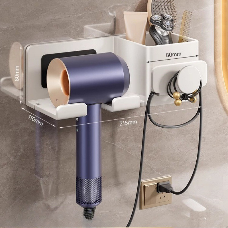 Giá Kệ để Máy Sấy Tóc Nhà Tắm, Nhôm Không Gian Cao Cấp, Chống Gỉ, Chịu Tải Tốt, Có Kệ để đồ