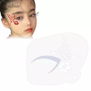 DELMER Body Art Paint Stencils, Mẫu sơn mặt có thể tái sử dụng rỗng, Vẽ dễ dàng sử dụng Trang trí Nhiều mẫu Dụng cụ trang điểm DIY Trẻ em
