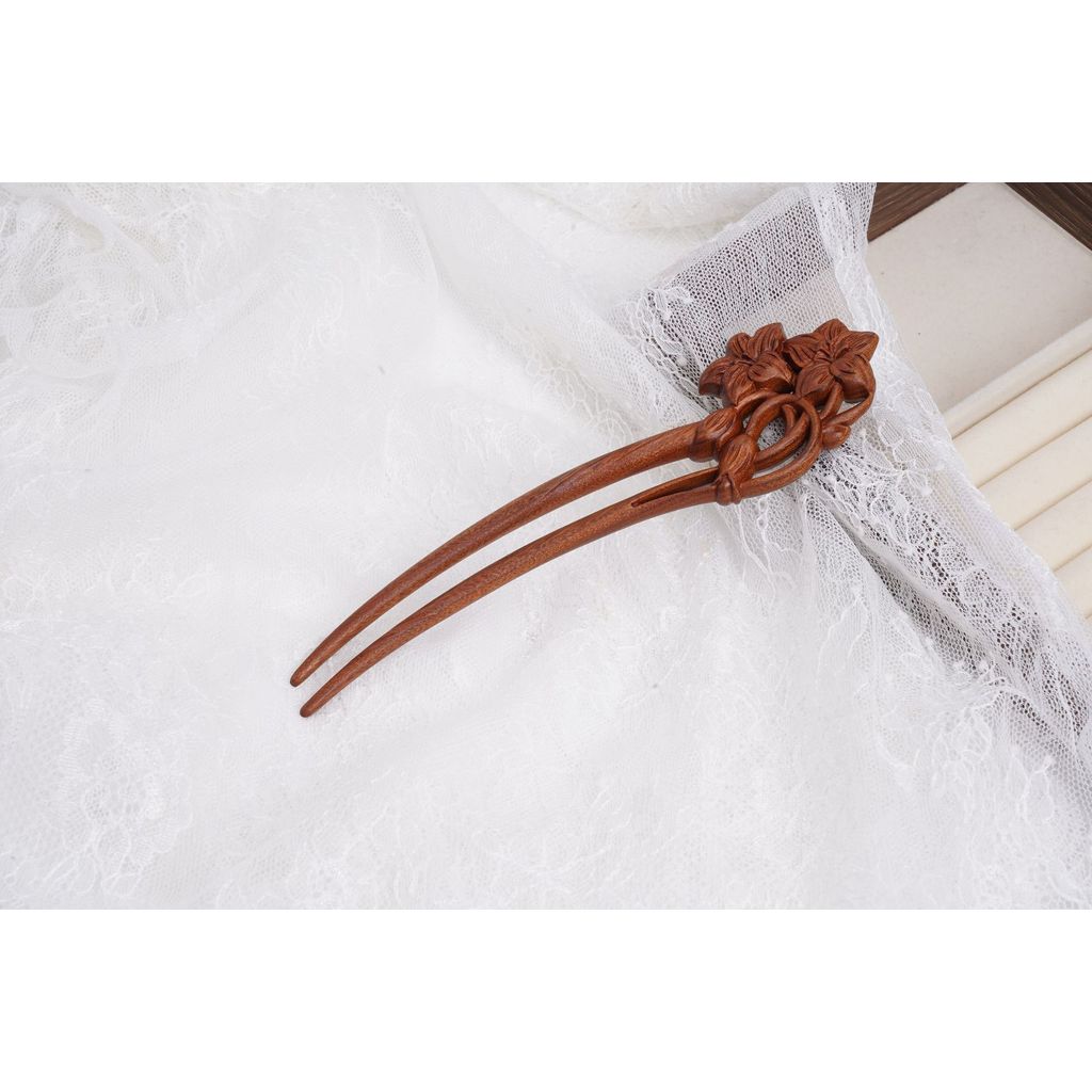 Kẹp tóc gỗ mèo dễ thương, kẹp tóc Hanfu, phụ kiện tóc nữ, phong cách retro