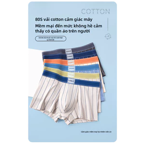 Tân Cương 80S Cotton Nguyên Chất Quần Lót Thanh Niên Liền Mạch, Kháng Khuẩn, Thoải Mái, Rời, Sọc, Thoáng Khí.
