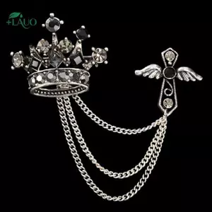 Springevenstar Chổi Và Nam Phụ Kiện Trang Sức Kim Cương Giả Vương Miện Chữ Thập Huy Hiệu sel Trâm Cài Springevenstar