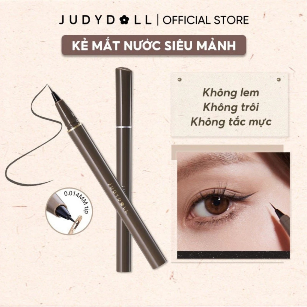 JUDYDOLL Waterproof Eyeliner – Kẻ Mắt Mảnh, Bền Màu, Phù Hợp Hằng Ngày