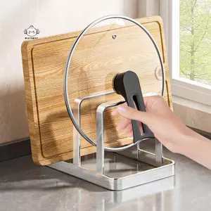 Maybest Nắp nồi bằng thép không gỉ tiết kiệm không gian và thớt Organizerbo - Mặt bàn hạng nặng Ra, Dụng cụ sắp xếp nhà bếp {VN}