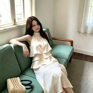 Nova-Áo Kiểu Nữ Cổ Yếm Organza,Bèo Tầng Hàng,Dáng Ôm Tôn Vai, Mềm Mịn Có