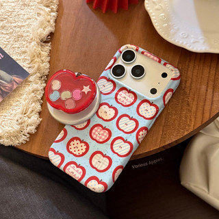 [Sheren] Ốp điện thoại sáng tạo Apple Fun màu đỏ Thích hợp cho i17 16 15 14 13 12 11 pro max Vỏ bảo vệ chống sốc