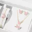 HNKMP 5 Mặt Dây Chuyền Bướm Thời Trang Bông Tai Nelace Vòng Tay Bộ Dành Cho Nữ Bộ Trang Sức Cô Dâu Cưới Món Quà Trang Sức.