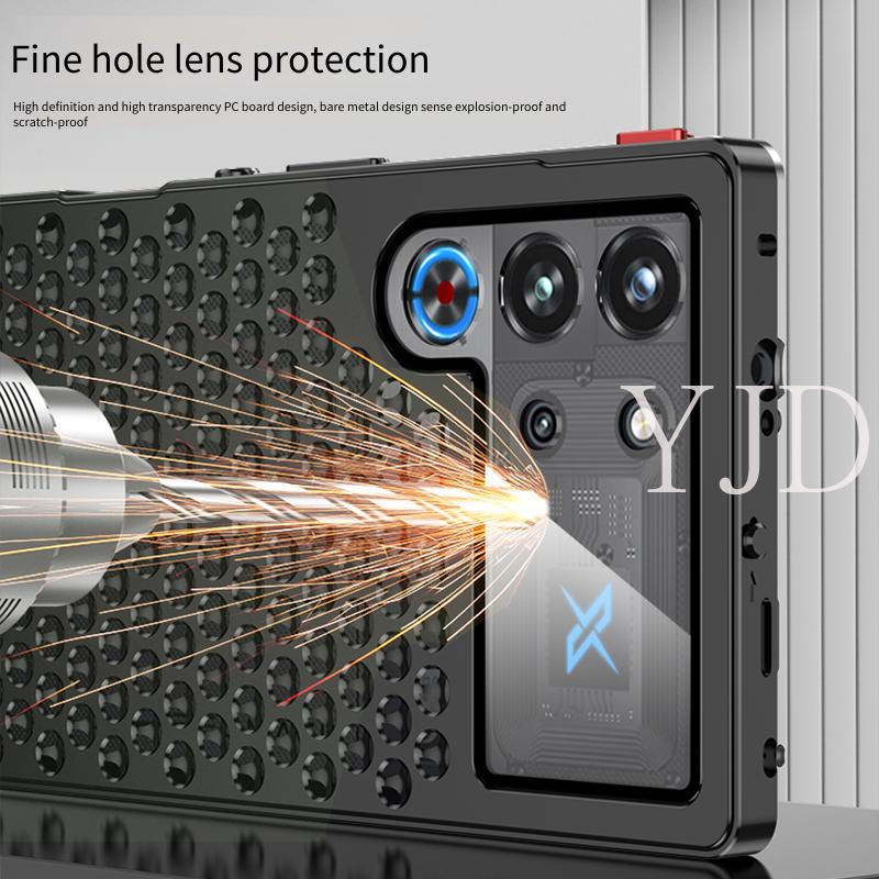Ốp Lưng Cho Redmagic 11 Pro 11Pro + Khung Kim Loại Kim Loại Rỗng Mặt Sau Tản Nhiệt Chống Rơi Vỏ Điện Thoại