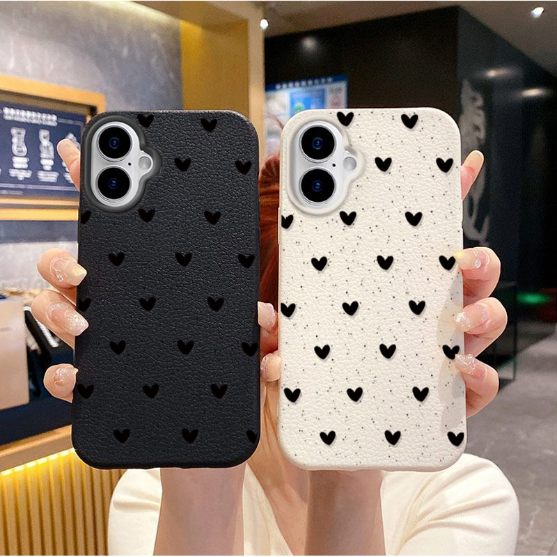 Ốp Lưng Cho OPPO A3 A5 A6 PRO A2 A3X A5X A40 A94 A74 RENO 11F 12F 14 PRO 7 10 6 5 Lite 5F Da PU Trái Tim Tình Yêu Mềm Mờ Cover