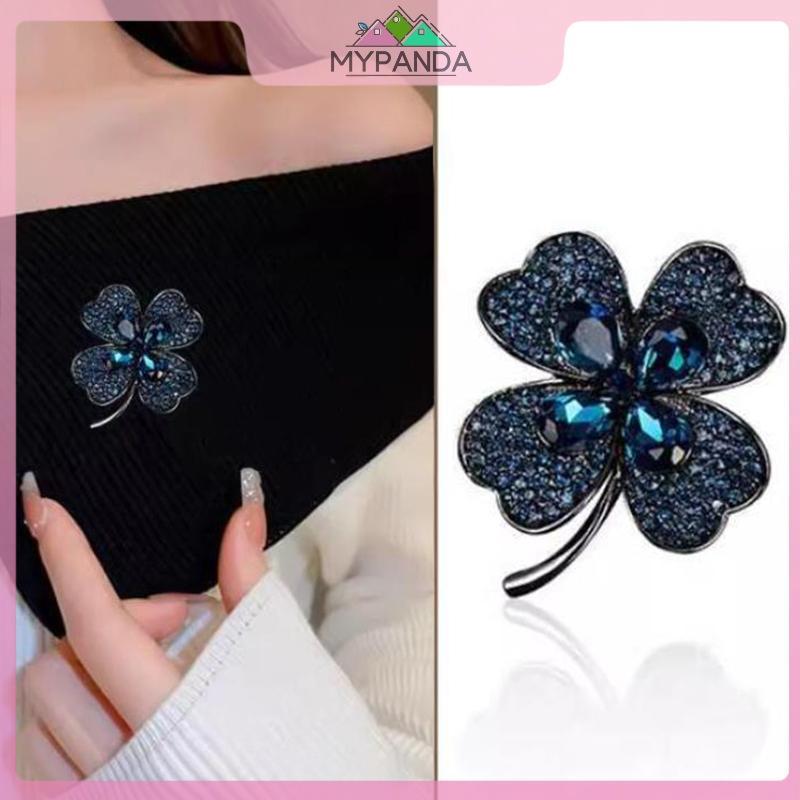MYPANDA Pha Lê Thời Trang Kim Cương Giả Bốn Lá Cỏ Ba Lá Trâm Cài Cho Nữ Quần Áo Áo Trang Sức Dự Tiệc Phụ Kiện Quà Tặng.