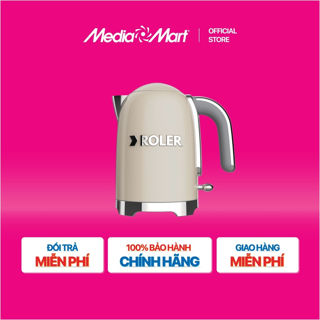 [MEDIAMART] - Ấm siêu tốc Roler RK-5137CRE (Màu kem) - FREESHIP,Bảohànhchínhhãng