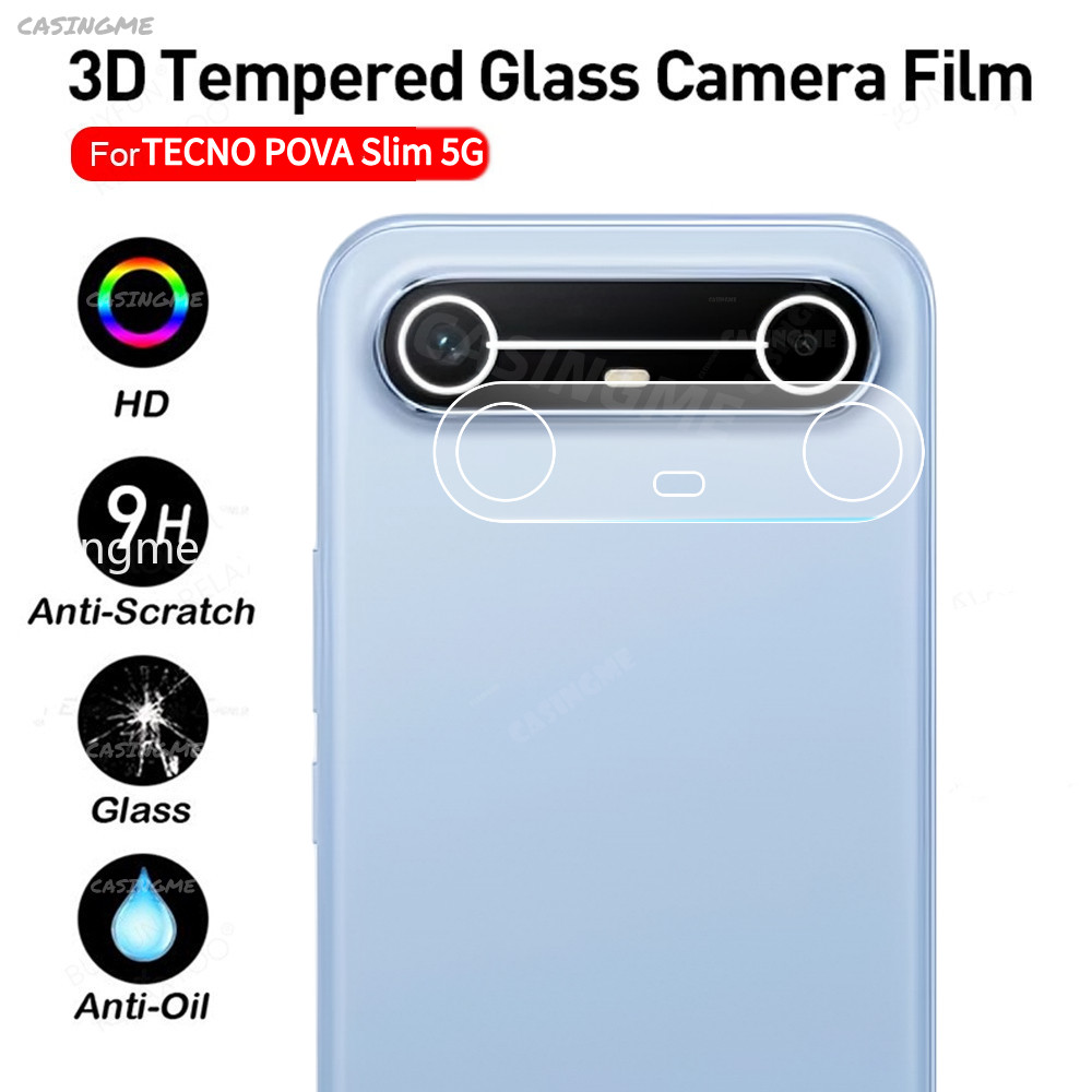 TECNO POVA Slim 5G 3D Bảo vệ ống kính máy ảnh cho TECNO POVA Slim 5G SParkSlim POVA SPark Slim 4G 5G 2025 Kính cường lực trong suốt Bảo vệ camera sau