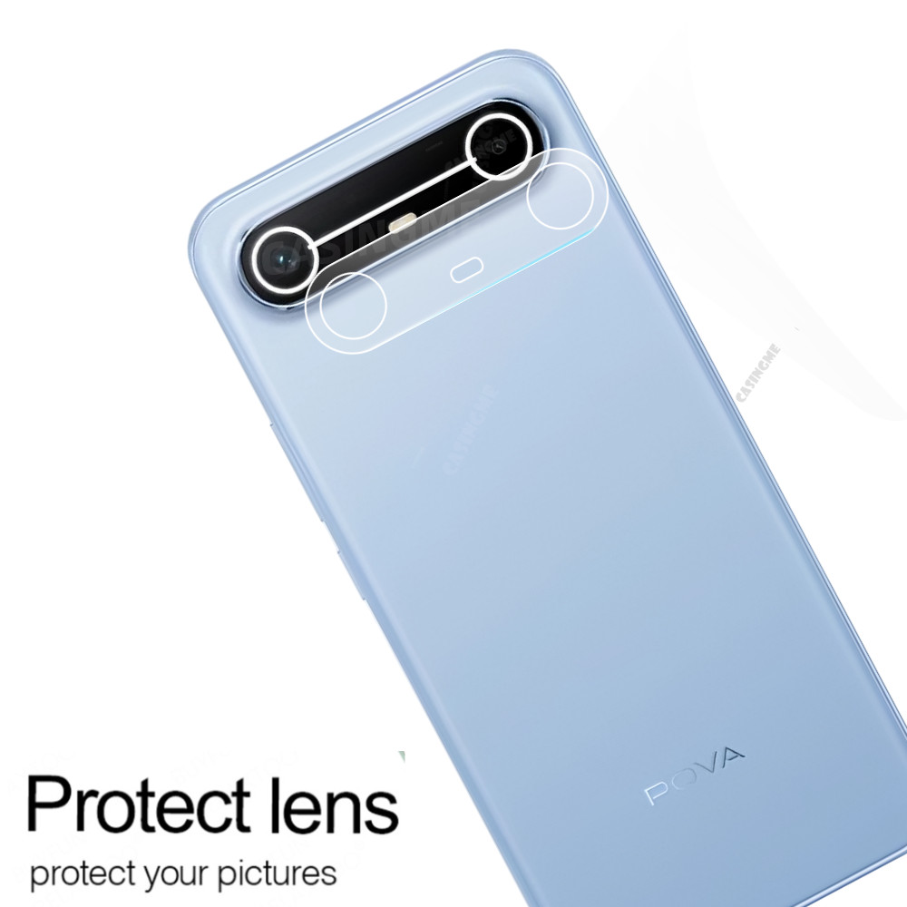 TECNO POVA Slim 5G 3D Bảo vệ ống kính máy ảnh cho TECNO POVA Slim 5G SParkSlim POVA SPark Slim 4G 5G 2025 Kính cường lực trong suốt Bảo vệ camera sau