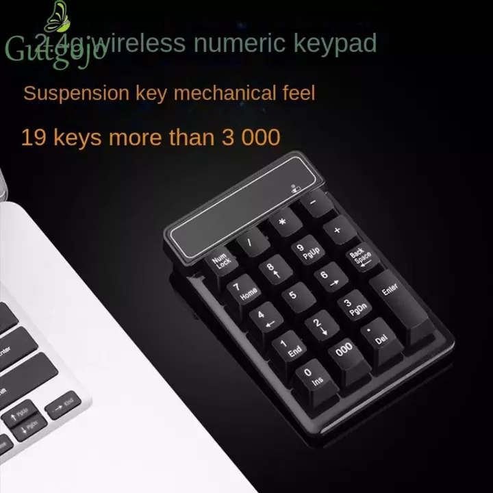 Bàn phím số không dây GUTGOJO 2.4G, Bàn phím nhỏ Bluetooth máy tính chống nước 19 phím, Bàn phím có dây cảm giác cơ học di động Bàn phím số USB Mini Đồ dùng kế toán