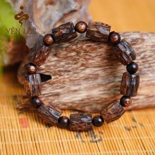 Vòng Tay Trầm Hương Kiểu Dáng Trúc Thô - Trầm Hương Sánh Chìm - Trầm Hương Yên Lộc