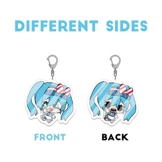Different Sides Design Mesmerizer-Miku Teto Chibi SD Kawaii Acrylic Cute Keychain Keyring Hanging Accessories For Cospla