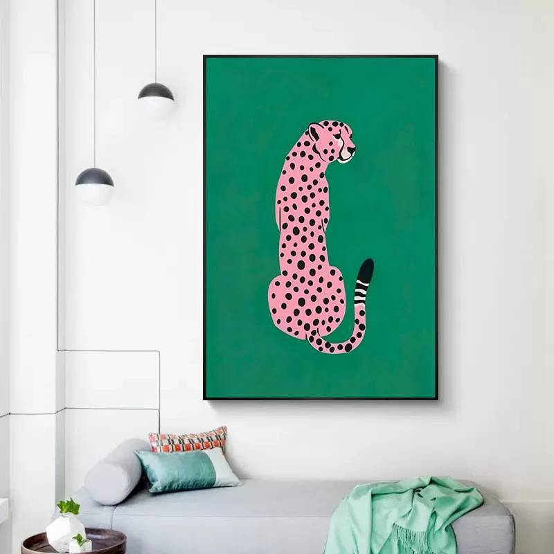 Phong cách Bắc Âu trừu tượng poster lõi nhiệt đới rừng động vật tranh canvas cho phòng khách sofa nền trang trí tường
