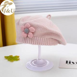 JU Hoa Mũ Nồi Cho Bé Mùa Đông Ấm Áp Dệt Kim Bò Cho Trẻ Sơ Sinh Bé Gái Hàn Quốc Tập Đi Công Chúa Nghệ Sĩ Màu Trơn Mũ Họa Sĩ VN