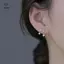 Bông tai thép không gỉ màu vàng pha lê, style tối giản Hàn Quốc, phù hợp trang sức sụn và tragus