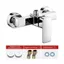 Vòi sen JUIC, Vòi phòng tắm hợp kim Chrome, Vòi bồn tắm nước nóng lạnh có ren G1 / 2 Inch bền bỉ Sử dụng trong gia đình