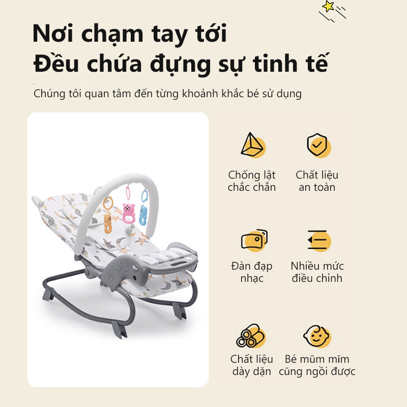 iiko Ghế Nằm Rung Cho Bé Đa Năng Cho Trẻ Sơ Sinh Ru Ngủ Tự Động