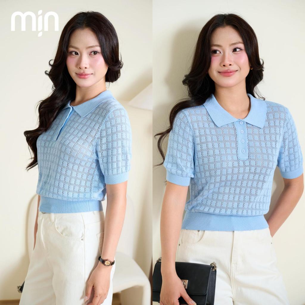 Áo Polo nữ bo eo PL09 Mịn VN Cộc tay, Cổ Bẻ, Cotton Dệt Kim Co Dãn, họa tiết ô vuông