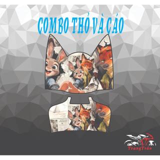 COMBO TEM DÁN NHỰA THỎ VÀ CÁO