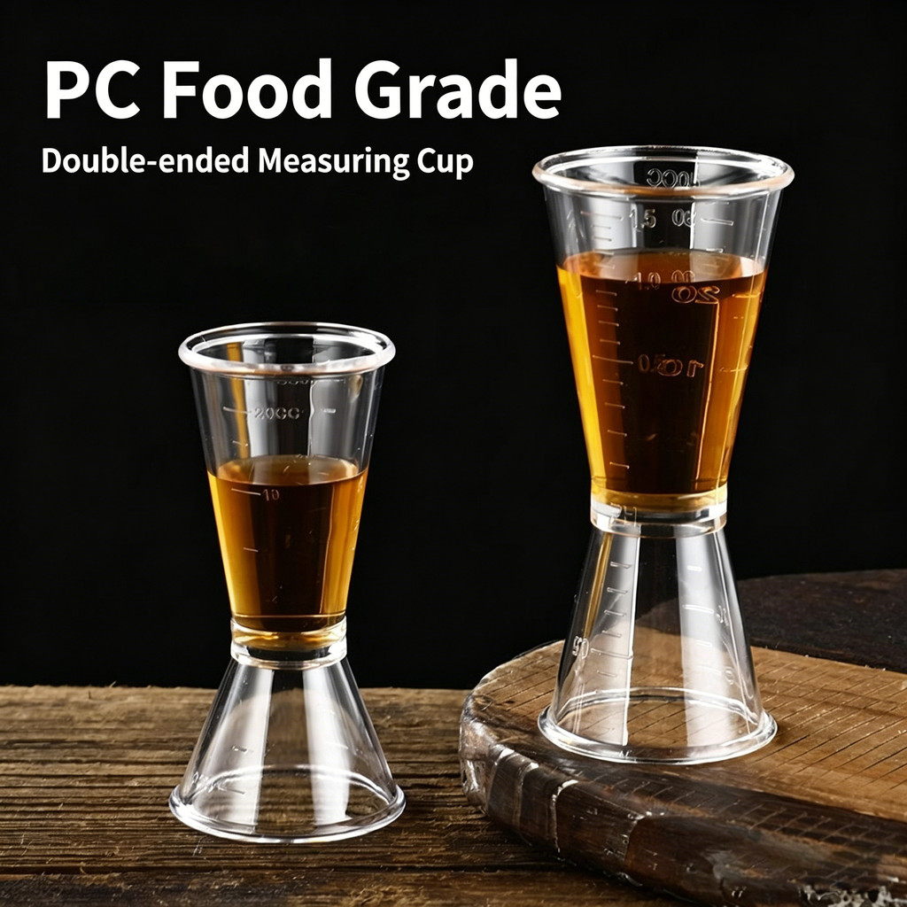 Cốc đo hai đầu 20 / 40ml mới Dụng cụ đo lường Cocktail bằng nhựa trong suốt Jigger Bar