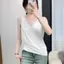 Áo thun đeo vai rộng không tay mùa hè dành cho nữ Phong cách mới Cổ chữ V thời trang mặc bên trong Trang phục bên ngoài Màu trơn Hot Diamond Top