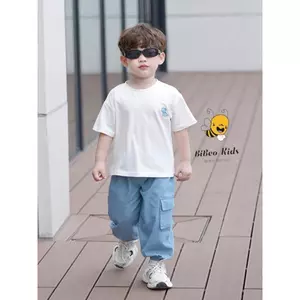 Bộ quần áo TRẮNG KHỦNG LONG QUẦN DÀI cho bé trai , Áo chất COTTON mềm, Quần JEAN dài thoải mái cho bé