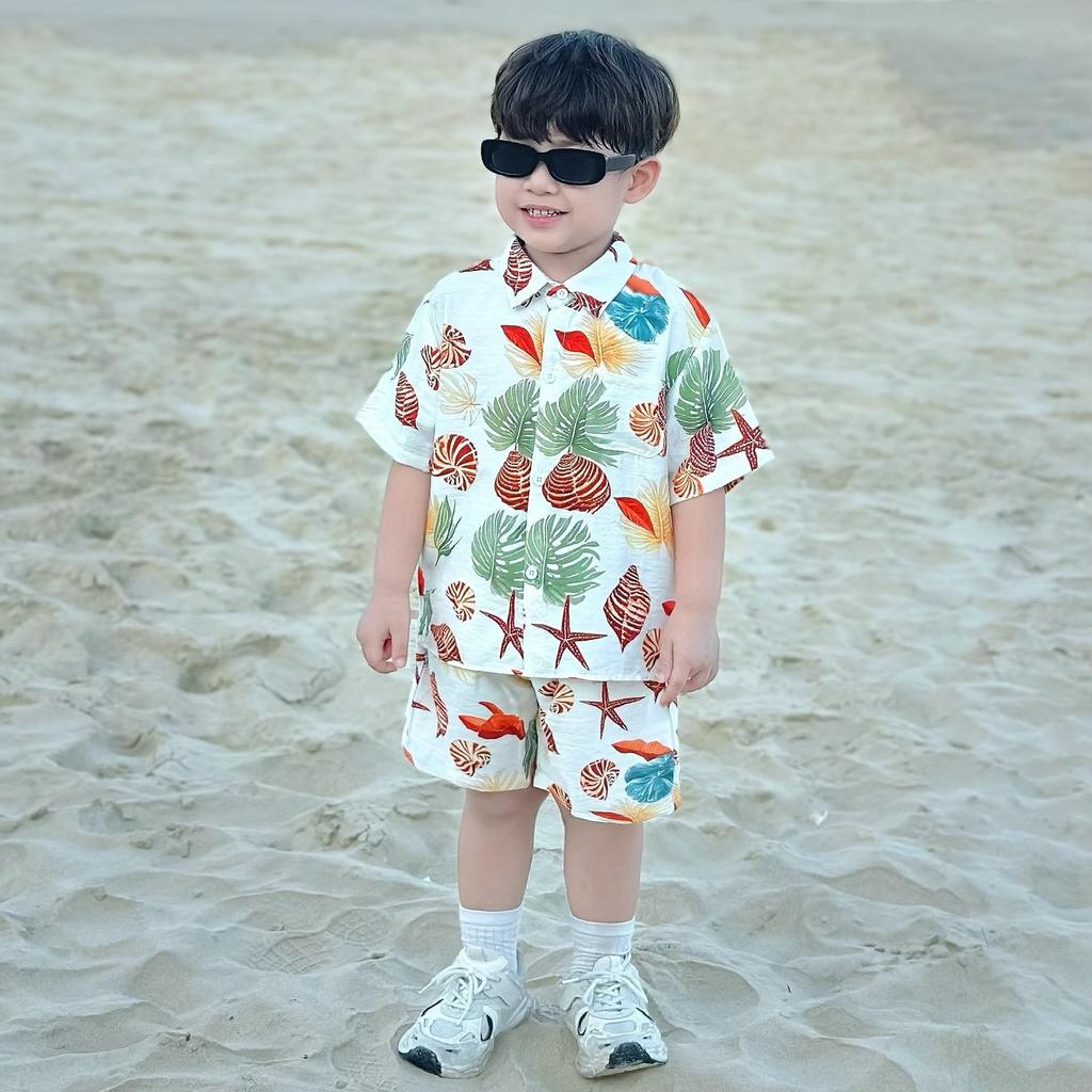 Bộ quần áo ĐI BIỂN cho bé trai, bộ đũi đi biển đi chơi cho bé