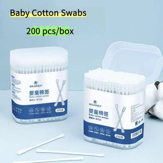 [SUFO] tăm bông cho bé 200 chiếc, 2 hộp, tay cầm đặc biệt, hai đầu, nhẹ nhàng cho trẻ sơ sinh và tai nhỏ