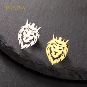 PNPIA- Lion Ve Áo Pin Trâm Với Động Vật Vương Miện Thép Không Gỉ Cho Nam Nữ Phù Hợp Với Huy Hiệu Sự Kiện Đặc Biệt Quà Tặng