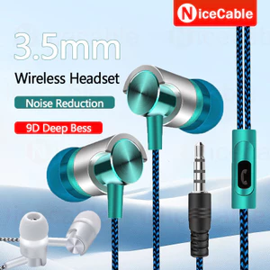 Tai nghe có dây 3,5 mm Giảm tiếng ồn Âm thanh chất lượng HiFi 9D Bass sâu Cáp bện Nylon Khả năng tương thích rộng Tai nghe có dây trong tai